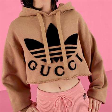 gucci adidas cropped hoodie